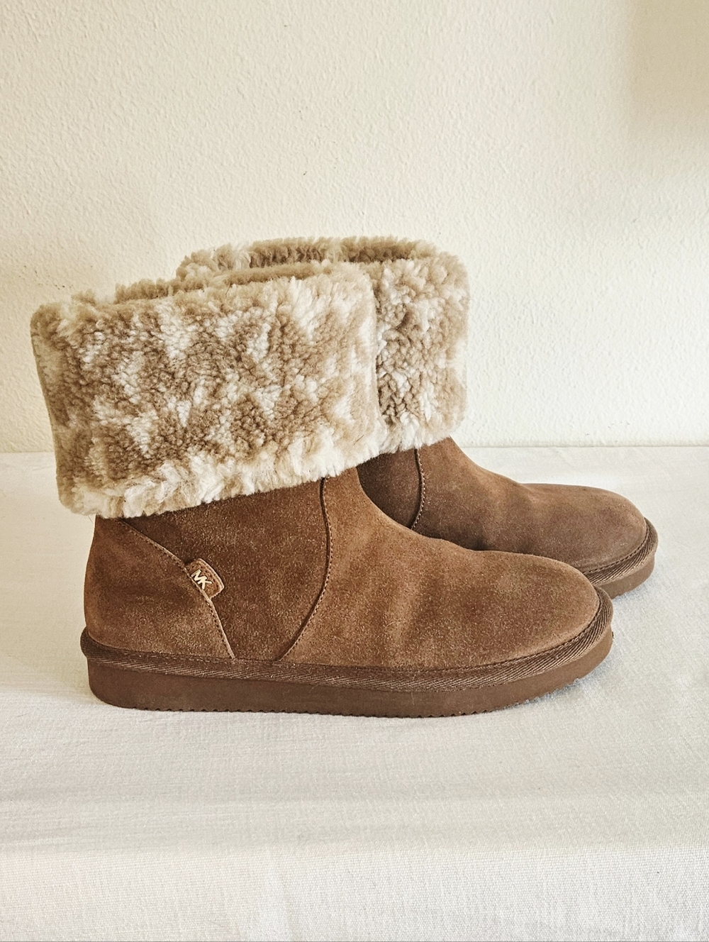 Michael Kors Brown Suede Shearling Ankle Boots – Cozy Winter Booties
